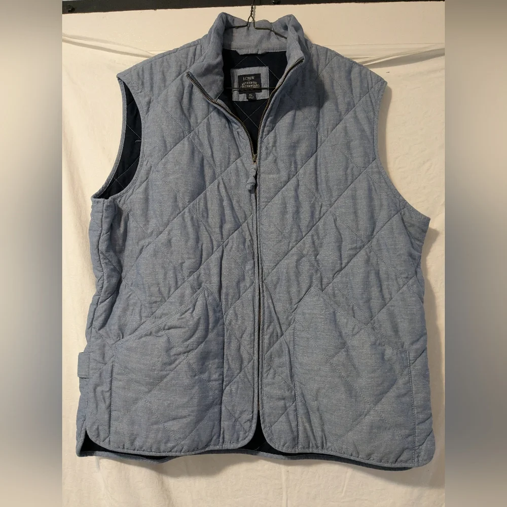 J. Crew Men's Light Blue Quilted Vest - Picture 1 of 4